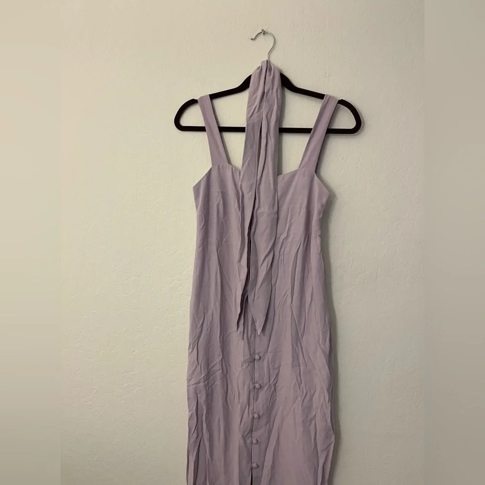 ☑️ Whimsy + Row Samantha Lavendar Purple Button Midi Dress - Picture 8 of 15